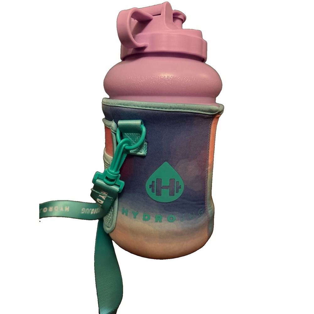 HydroJug Pro 73 oz Pink Water Bottle Jug w/ Sleeve Strap & Straw